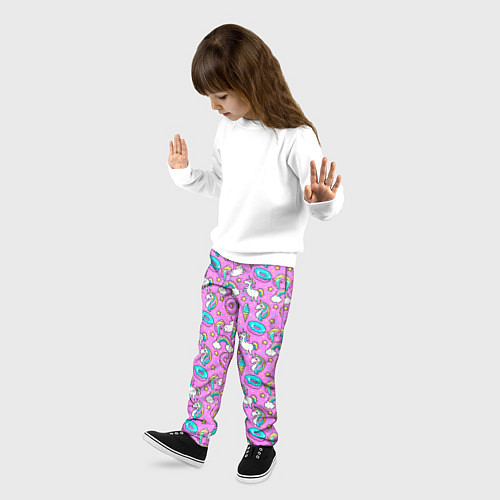 Детские брюки Единороги и пончики / 3D-принт – фото 3