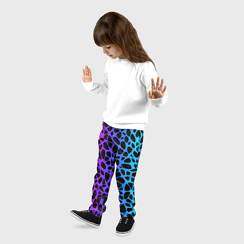 Детские брюки Неоновый градиент / 3D-принт – фото 3
