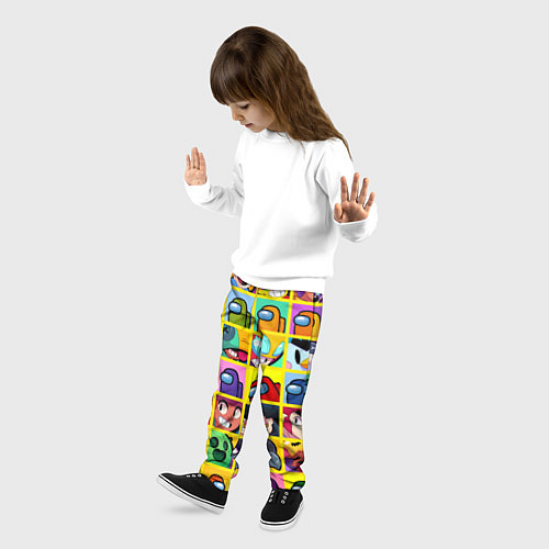 Детские брюки Among Us Brawl Stars Персона / 3D-принт – фото 3