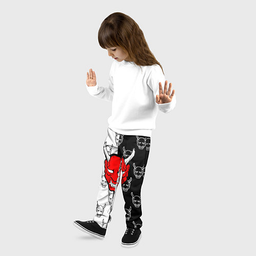 Детские брюки DEMON BLACKWHITE 2 / 3D-принт – фото 3