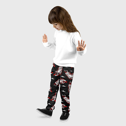 Детские брюки Японский стиль - тигры / 3D-принт – фото 3