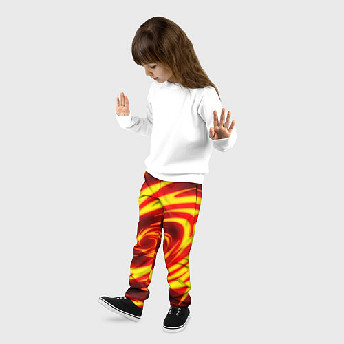 Детские брюки ОГНЕННЫЕ ВОЛНЫ FIRE STRIPES / 3D-принт – фото 3