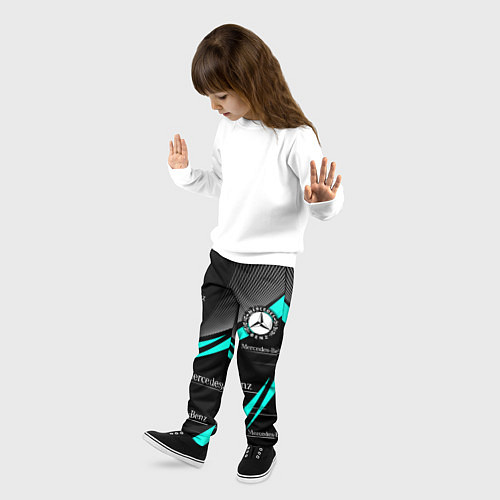 Детские брюки MERCEDES BENZ АКВАМАРИНОВЫЙ / 3D-принт – фото 3