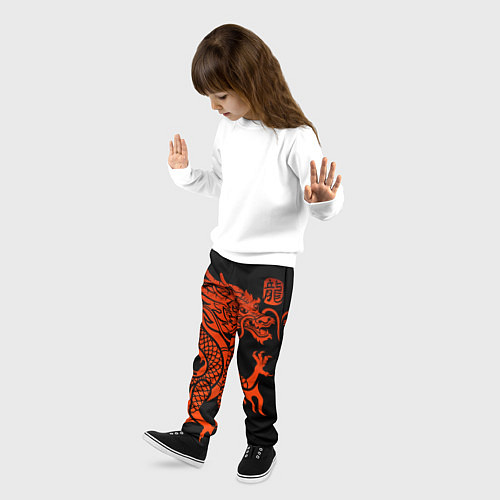 Детские брюки RED CHINA DRAGON / 3D-принт – фото 3