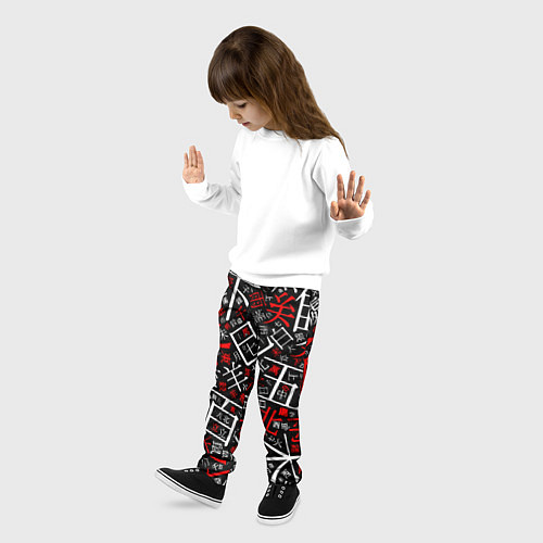 Детские брюки КИТАЙСКИЕ ИЕРОГЛИФЫ / 3D-принт – фото 3