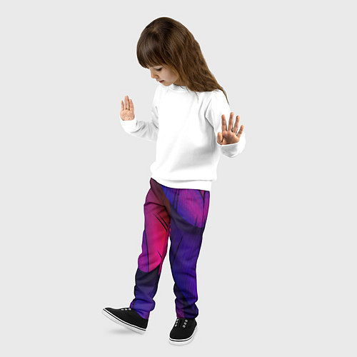 Детские брюки Фиолетовые Перья / 3D-принт – фото 3