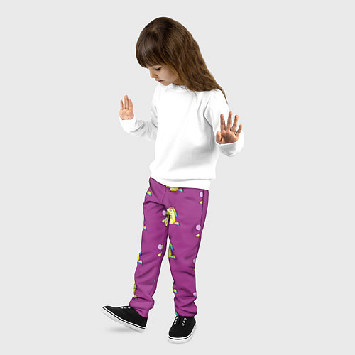 Детские брюки Фиолетовые пони / 3D-принт – фото 3