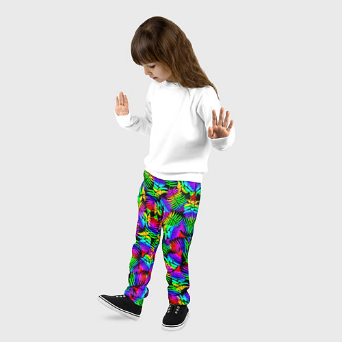 Детские брюки Неоновый папоротник / 3D-принт – фото 3