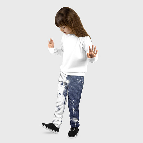 Детские брюки Джинсы тай дай белизной хлоркой / 3D-принт – фото 3
