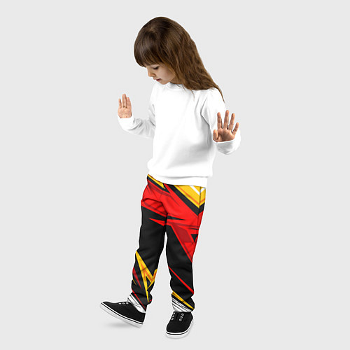Детские брюки КРАСНО-ЖЕЛТЫЙ СПОРТ SPORT / 3D-принт – фото 3