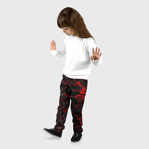 Детские брюки 3Д Разлом 3D Плиты и огонь / 3D-принт – фото 3