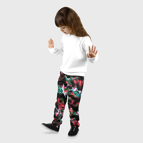 Детские брюки Гранжевый абстрактный узор / 3D-принт – фото 3