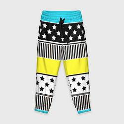 Брюки детские Неоновый яркий полосатый узор, цвет: 3D-принт