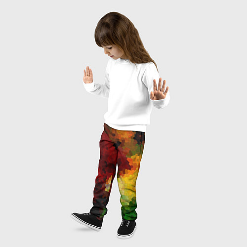 Детские брюки Абстрактная мазаика витраж / 3D-принт – фото 3