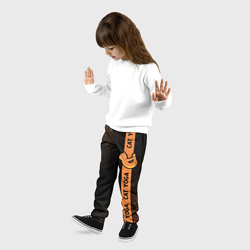 Детские брюки Йога Кошка - Шум Лента / 3D-принт – фото 3