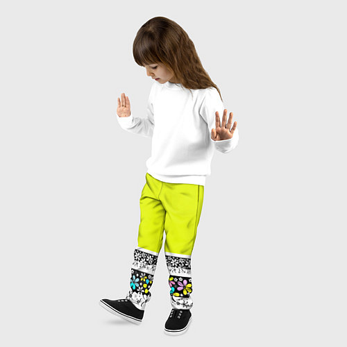 Детские брюки Яркий цветочный узор / 3D-принт – фото 3