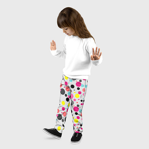 Детские брюки Горох разноцветный / 3D-принт – фото 3