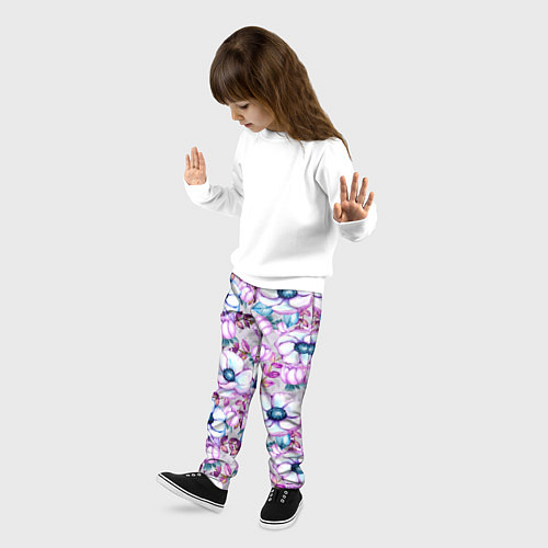 Детские брюки Анемоны - цветочный ковер / 3D-принт – фото 3