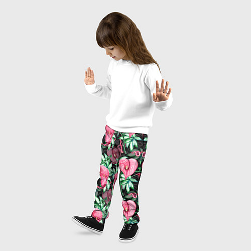 Детские брюки Цветы в райском саду / 3D-принт – фото 3