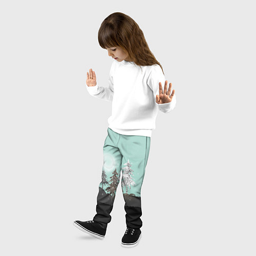 Детские брюки Лес Мозаичный узор / 3D-принт – фото 3