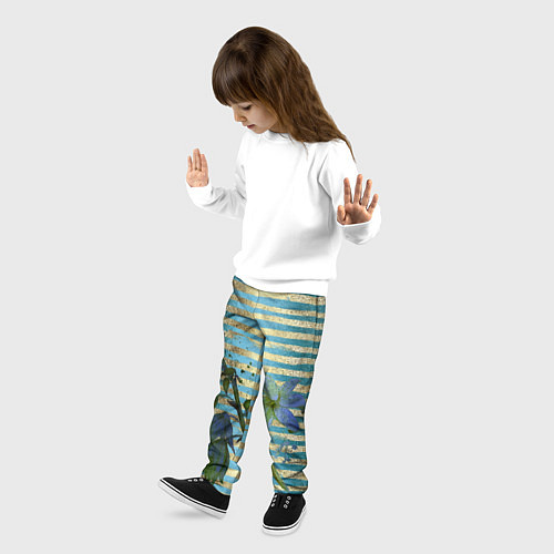 Детские брюки Сумеречные цветы и золото / 3D-принт – фото 3