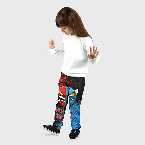 Детские брюки Geometry Dash Red Blue / 3D-принт – фото 3