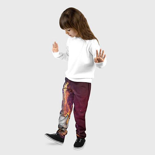 Детские брюки Гитара - Огонь и вода / 3D-принт – фото 3