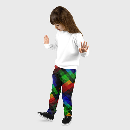 Детские брюки Разноцветный мраморный узор / 3D-принт – фото 3
