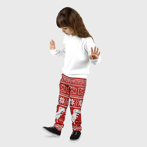 Детские брюки Новогодний гугл / 3D-принт – фото 3