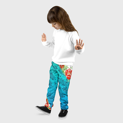 Детские брюки ЛЕТНИЕ КРАСКИ ТРОПИКИ / 3D-принт – фото 3