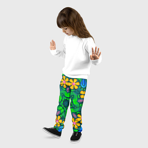 Детские брюки Цветы и узоры - Калейдоскоп / 3D-принт – фото 3