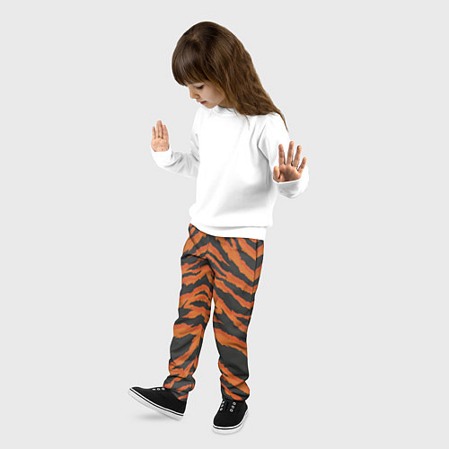 Детские брюки Шкура тигра оранжевая / 3D-принт – фото 3