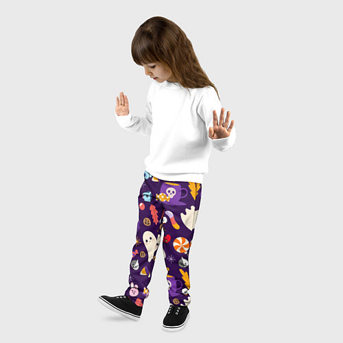 Детские брюки HALLOWEEN BTS BT21 PATTERN БТ21 БТС ХЕЛЛОУИН / 3D-принт – фото 3