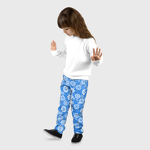Детские брюки Снежные Новогодние Узоры / 3D-принт – фото 3