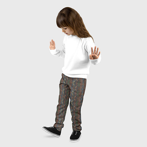 Детские брюки Абстракция из разноцветных треугольников из линий / 3D-принт – фото 3