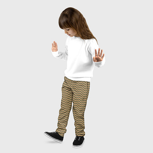 Детские брюки Абстракция разноцветные зигзаги / 3D-принт – фото 3