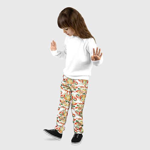 Детские брюки Хохломские узоры II white / 3D-принт – фото 3