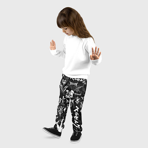 Детские брюки BERSERK SYMBOL LOGO БЕРСЕРК СИМВОЛИКА ПАТТЕРН / 3D-принт – фото 3