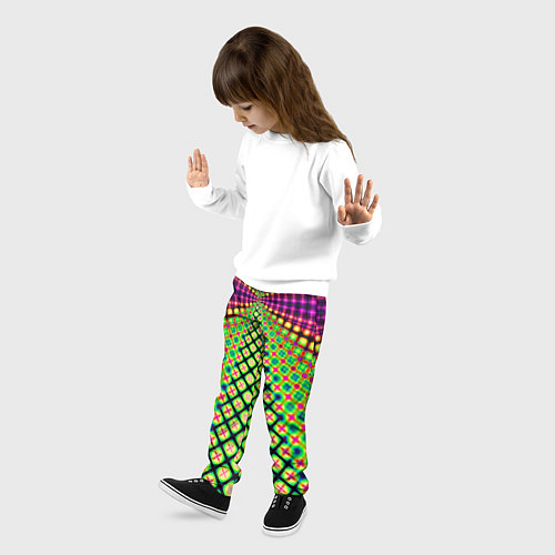 Детские брюки Неоновая геометрия абстракция / 3D-принт – фото 3