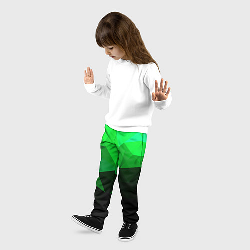Детские брюки Изумрудный Зеленый Геометрия / 3D-принт – фото 3