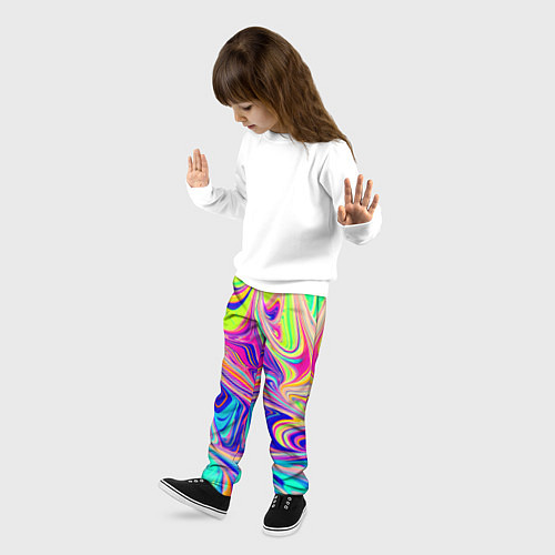 Детские брюки Аномально яркие цветные разводы / 3D-принт – фото 3
