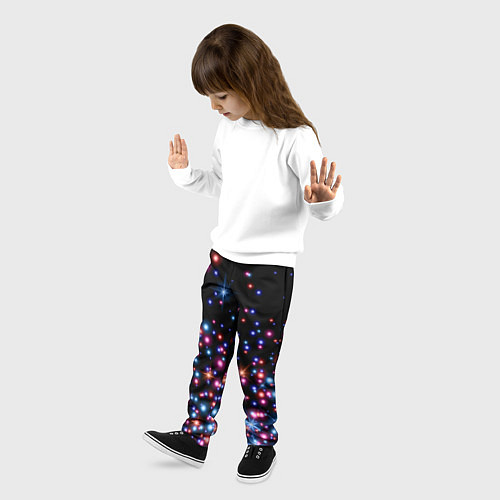 Детские брюки ПРАЗДНИЧНЫЕ НОВОГОДНИЕ ОГОНЬКИ 2022 / 3D-принт – фото 3