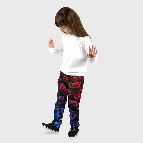 Детские брюки POPPY PLAYTIME LOGO NEON, ХАГИ ВАГИ / 3D-принт – фото 3