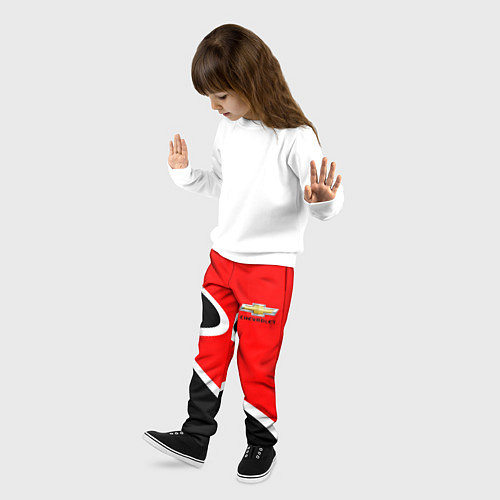 Детские брюки Chevrolet Логотип / 3D-принт – фото 3