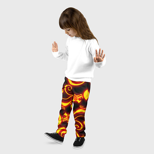 Детские брюки ОГНЕННОЕ ТАТУ ДРАКЕНА DRAKEN FIRE TATTOO / 3D-принт – фото 3