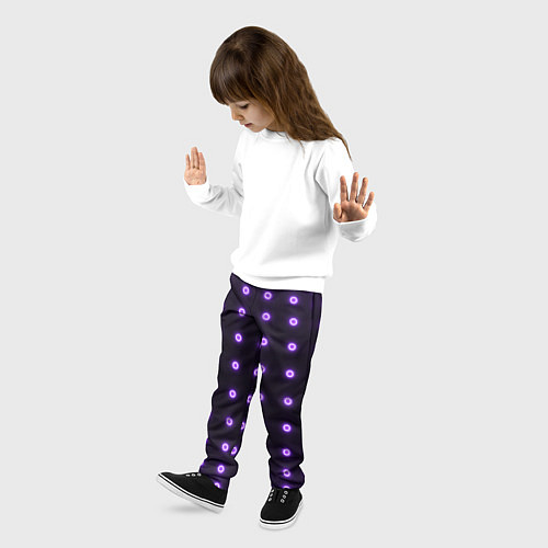 Детские брюки Неоновые кружки / 3D-принт – фото 3