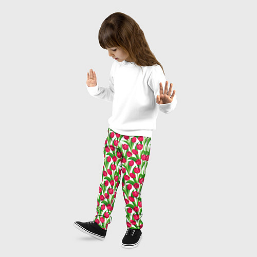 Детские брюки Весенние Тюльпаны / 3D-принт – фото 3