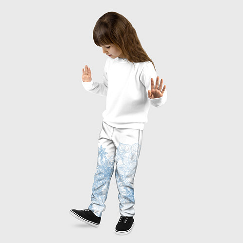 Детские брюки Коллекция Зимняя сказка Снежинки Sn-1 / 3D-принт – фото 3