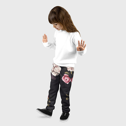Детские брюки РОЗЫ И ПИОНЫ / 3D-принт – фото 3