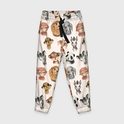 Брюки детские Милые дикие животные, цвет: 3D-принт